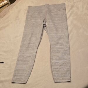 EUC Women's Athleta Light Tan, Gray & White Leggings. Size L